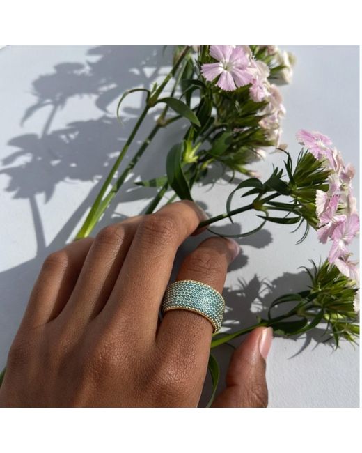 Native Gem Metallic Billionaire Ring- Aquamarine