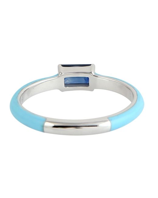 Artisan Blue Sapphire & Enamel Ring
