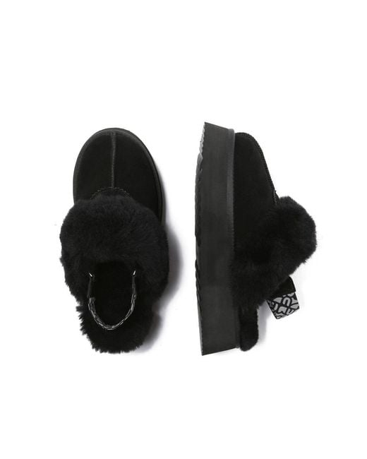EverAu Australia Black Wagtail Removable Strap Platform Slippers
