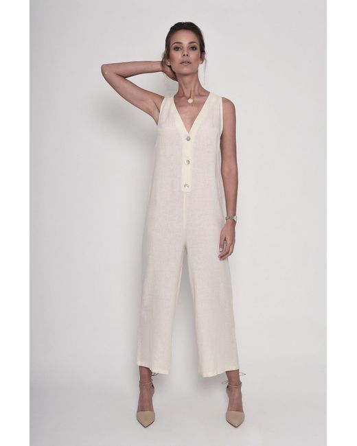 DOR Raw Luxury Blue By The Lake Maggiore Linen Jumpsuit