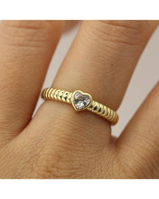 VicStoneNYC Fine Jewelry Metallic Lovely Bubble Heart Solid Ring
