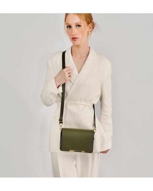 Apatchy London Green The Newbury Leather Crossbody Bag