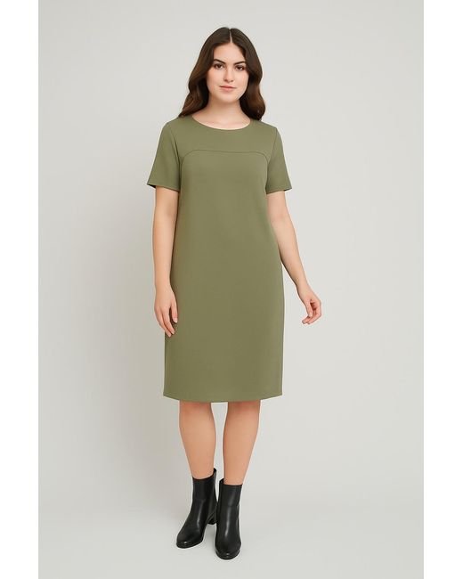 Conquista Green Sack Style Punto Di Roma Short Sleeve Dress