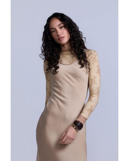 Rave on Trend Natural Neutrals Slip Jumper Dress