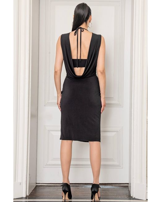 Monice London Black Aniya- Backless & Bra Friendly Midi Dress