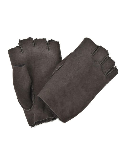 Owen Barry Brown Sheepskin Fingerless Gloves