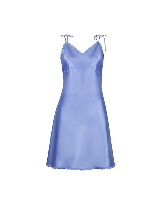 Sasha La Mer Blue Giselle Silk Slip Dress, Color Light Serenity