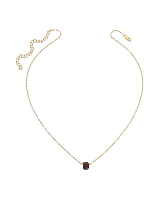 Heather Hawkins Jewelry Metallic Tiny Faceted Emerald Cut Gemstone Necklace