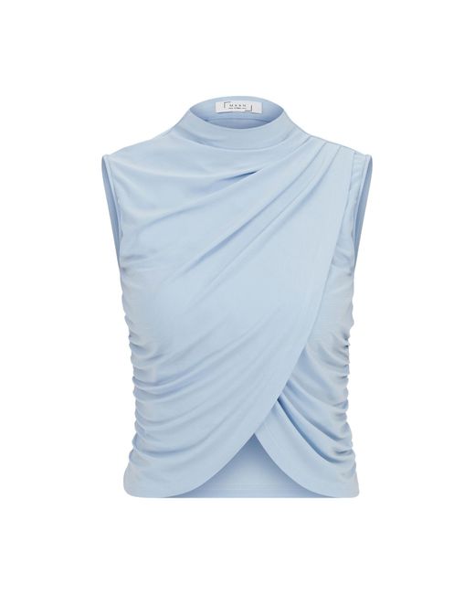 Maan Istanbul Blue Turtleneck Crop Top