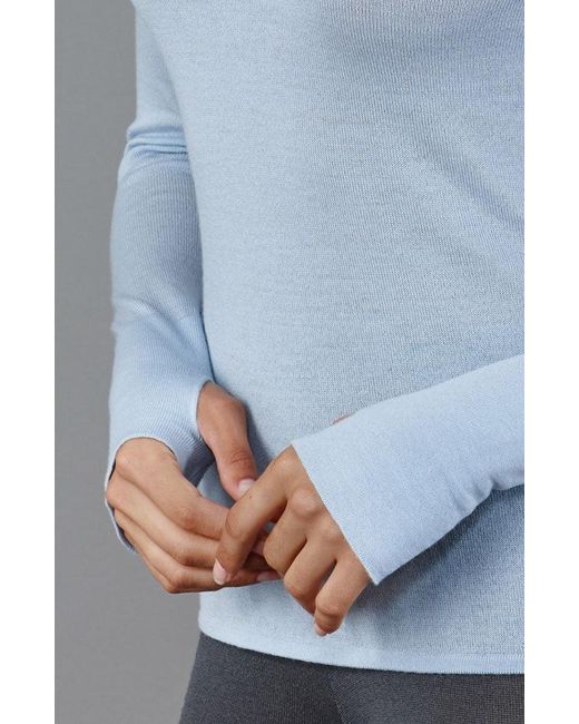 Paul James Knitwear Blue Midweight Merino Activewear Training Eos Top