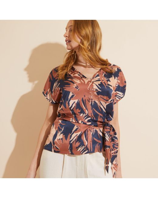 Me & Thee Black Hooray Henry Printed Silk Viscose Top