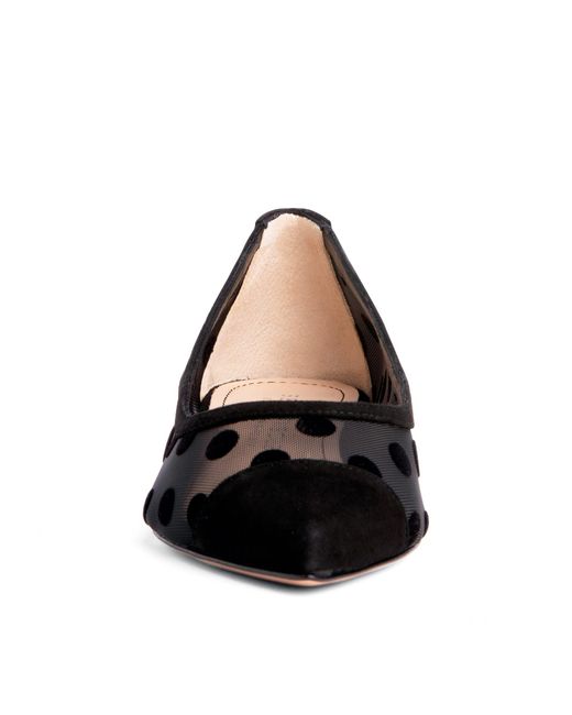 Beautiisoles by Robyn Shreiber Made in Italy Black Blake Polka Dots Mesh Work Valentine Evening Comfortable Sexy Flat Ballerina