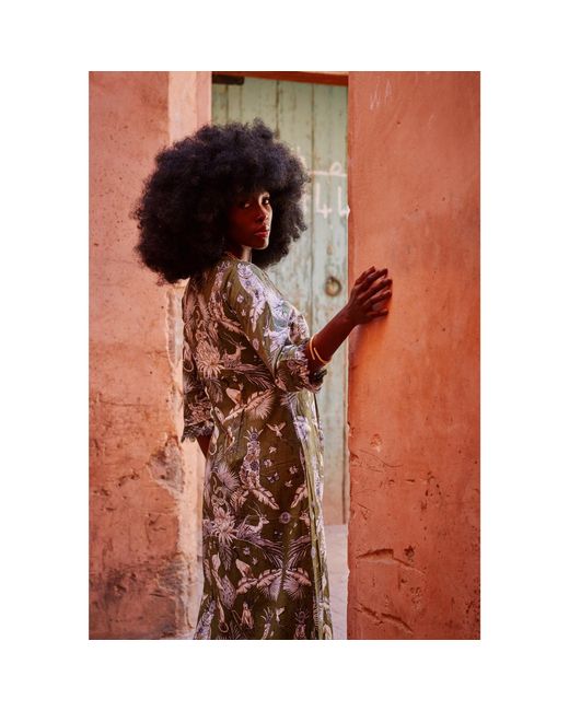 At Last Green Cotton Annabel Maxi Dress