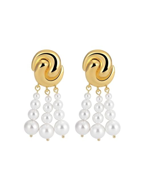 Zepplin the Label Metallic Celeste Earrings – Sculptural Pearls Earrings