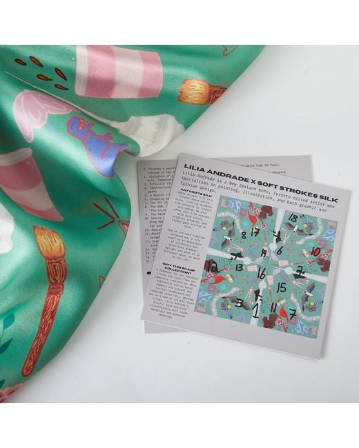 Soft Strokes Silk Green Toronto Pure Silk Large Square Scarf