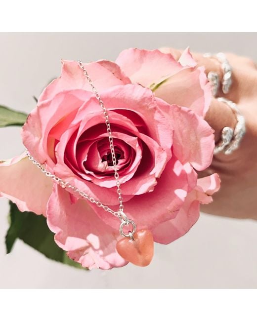 Bio-Trimmings White Rose Heart Necklace