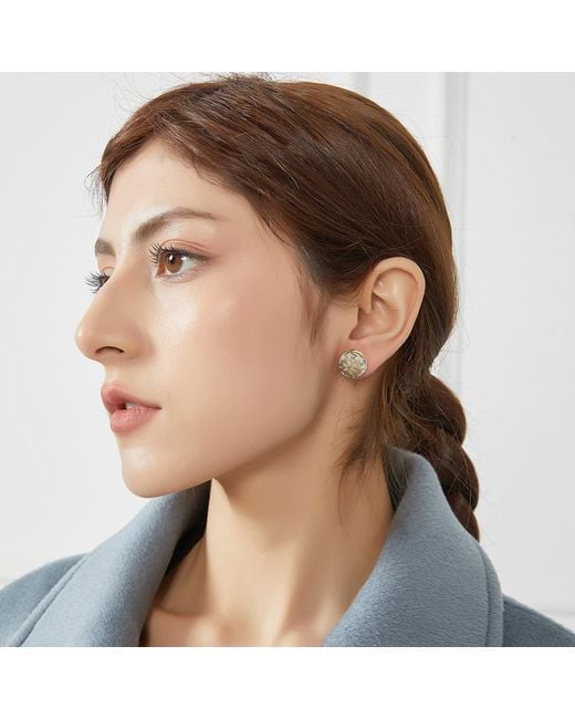 Soft Strokes Silk Metallic Neutrals Pure Silk Brocade Earrings