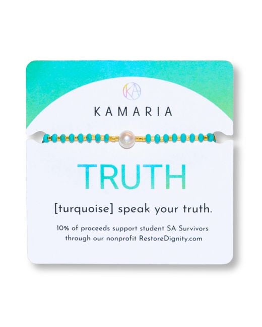 KAMARIA Blue Lumira Mini Pearl & Gemstone Adjustable Bracelet With Miyuki Beads