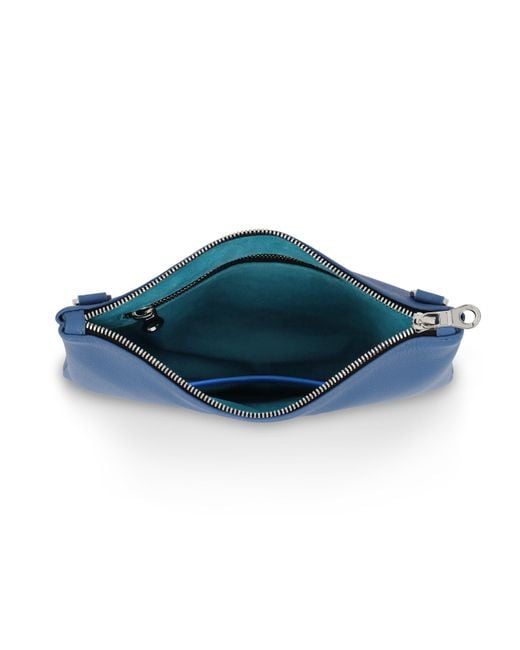 Luis Steven Blue Crossbody Pouch- Cobalt Pebble Leather