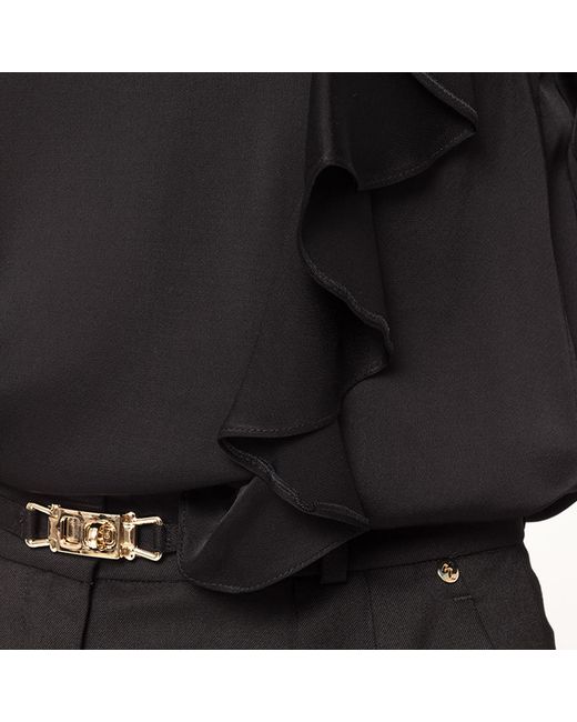 Nissa Black High-Waisted Straight Pants