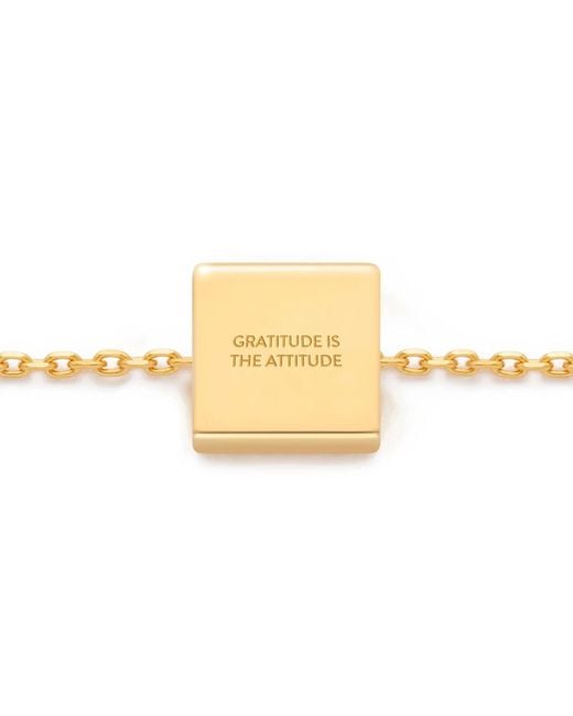 Kouree Metallic 'Gratitude Is The Attitude' Necklace Pendant Charm