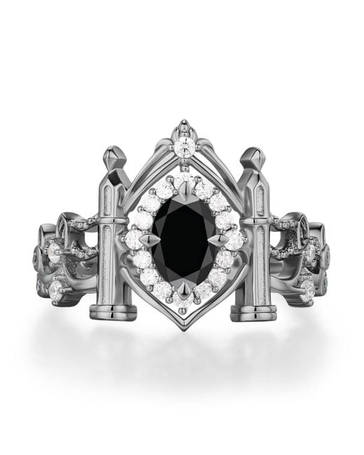 Azura Jewelry New York Metallic Sanctum Of Shadows Onyx Ring Vermeil