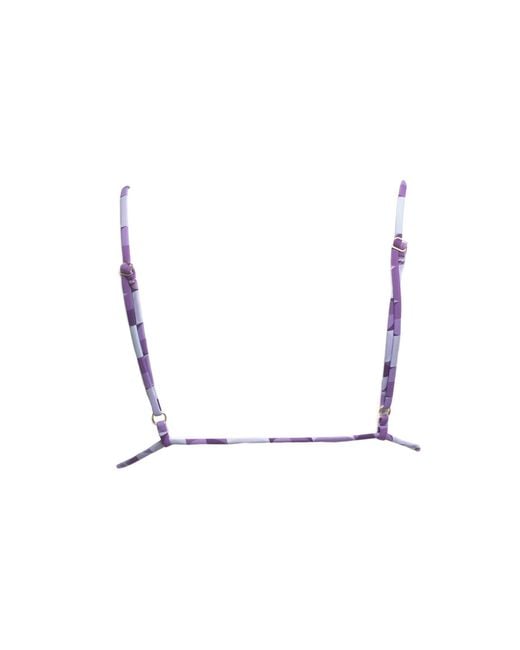 Patti Jane Swim Purple Sharon's Geo Front-Tie Triangle Bikini Top