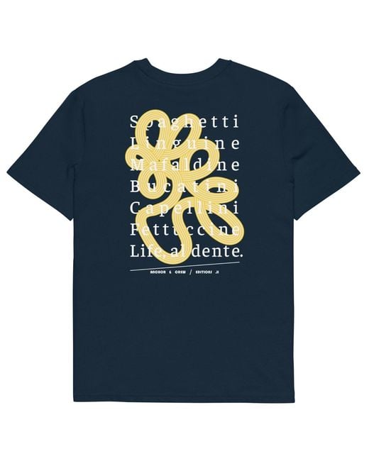 Anchor and Crew Blue Eleven Life, Al Dente Editions Organic Cotton T-Shirt for men