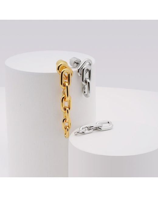 Meulien Metallic Long Or Short Convertible Link Chain Dangle Earrings