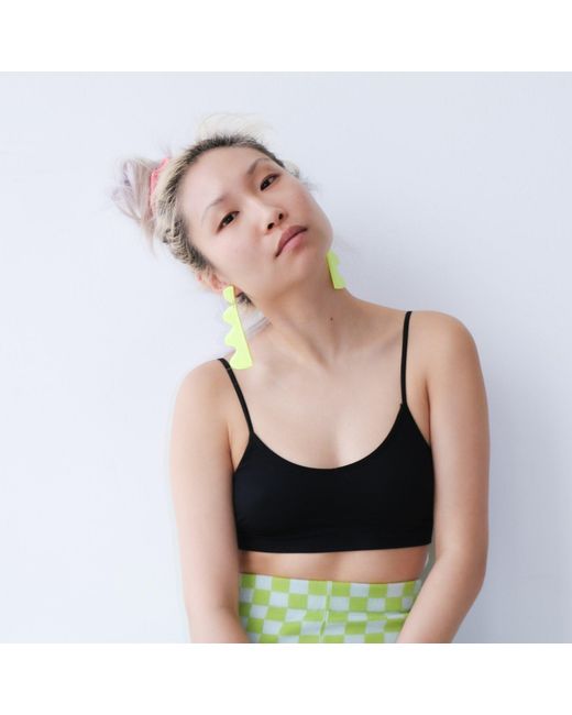 By Chavelli Yellow Wiggles Dangly Earrings