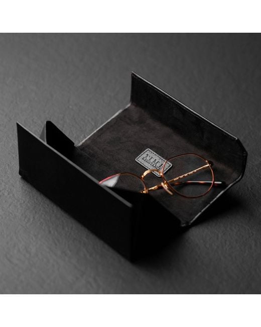 Time Resistance Black Foldable Leather Glasses Case For