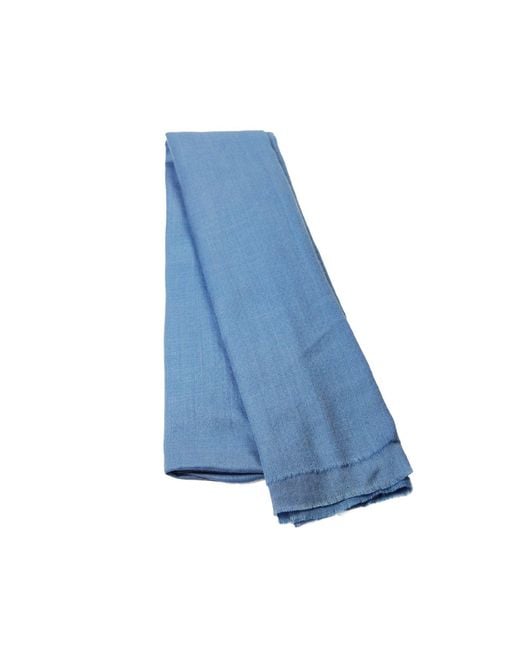 Heritagemoda Blue Handwoven Super Soft Light Wool Scarf