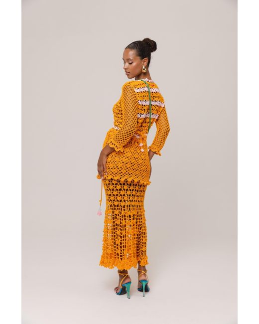 Andreeva Orange California Poppy Handmade Crochet Shirt