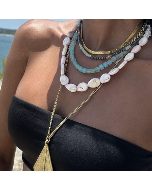 Rachel Nathan Metallic Queen Conch & Seashell Lei Necklace