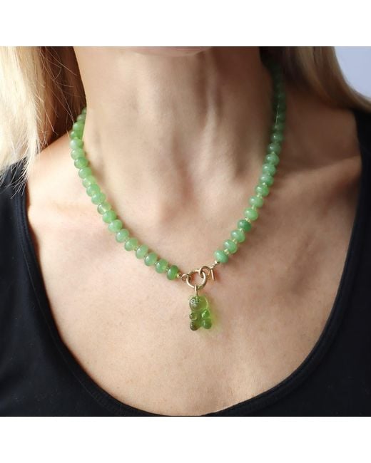 Hye Jane Jewelry Green Gummy Bear Rondelle Necklace