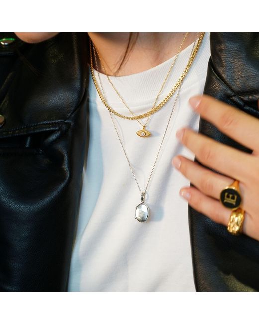 LINYA JEWELLERY Metallic Mini Locket Necklace