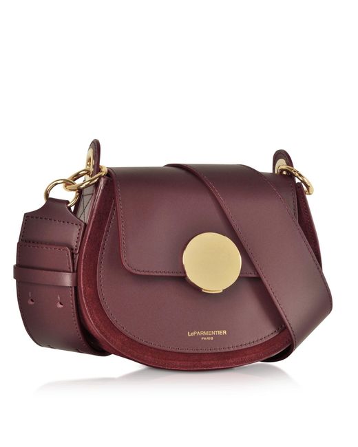 Le Parmentier Purple Yucca Suede & Leather Shoulder Bag