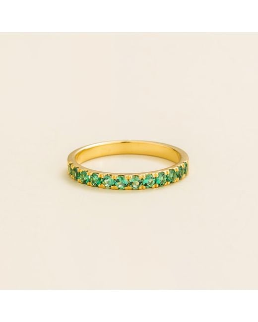 Juvetti Yellow Salto Ring Set With Emerald