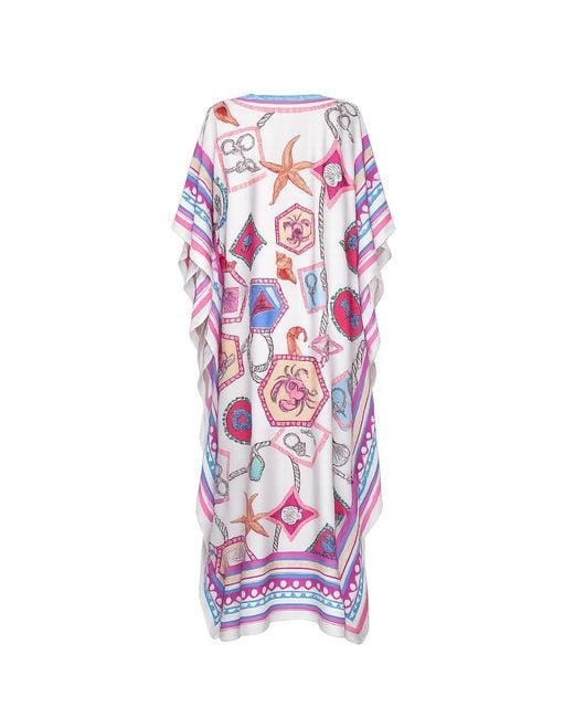 LOVEIST STORE Purple Morrel Printed Satin Kaftan