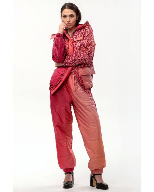 Maison Bogomil Red Down Jacket With Original Print