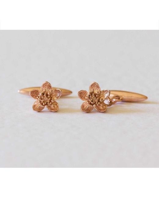 Lee Renee Brown Rose Cherry Blossom Cufflinks for men