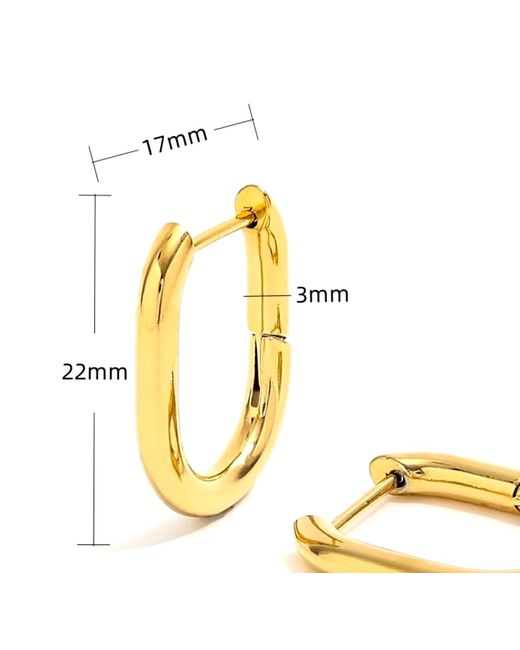 Mickey's Girl Metallic Classic Oval Waterproof Hoop Earrings