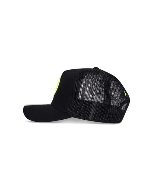 474 co Black Neon Strip Circle 474 Logo Trucker Hat for men