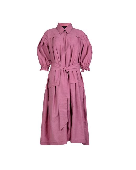 NUMBAT Pink Eleonor Cotton Shirt Dress With Belt