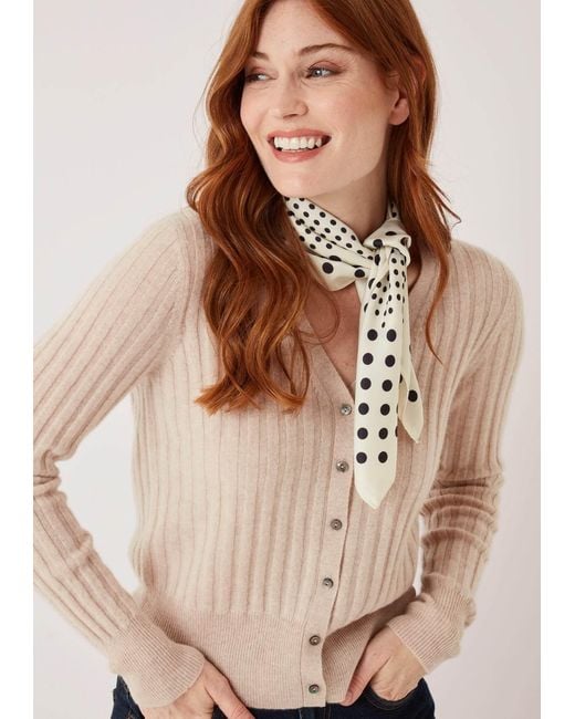 Loop Cashmere Natural Neutrals Cashmere Wide Rib Cardigan