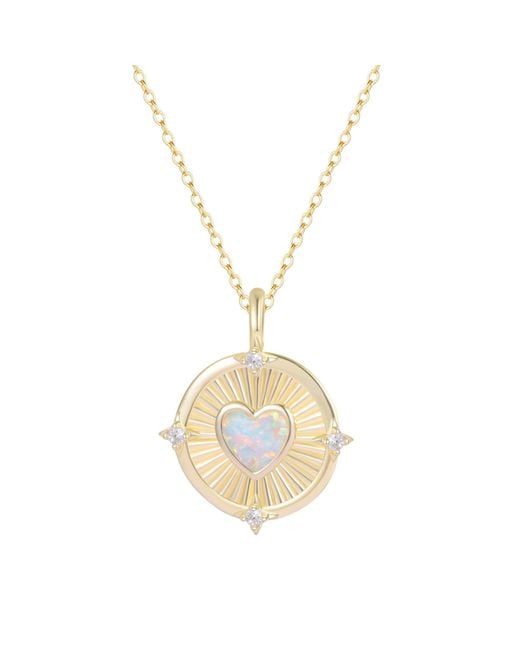 KAMARIA Metallic Radiant Opal Heart Necklace