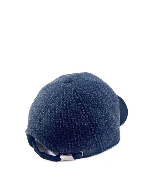 Dasmarca Hats Blue Johnny Charcoal Tweed Wool Baseball Cap for men
