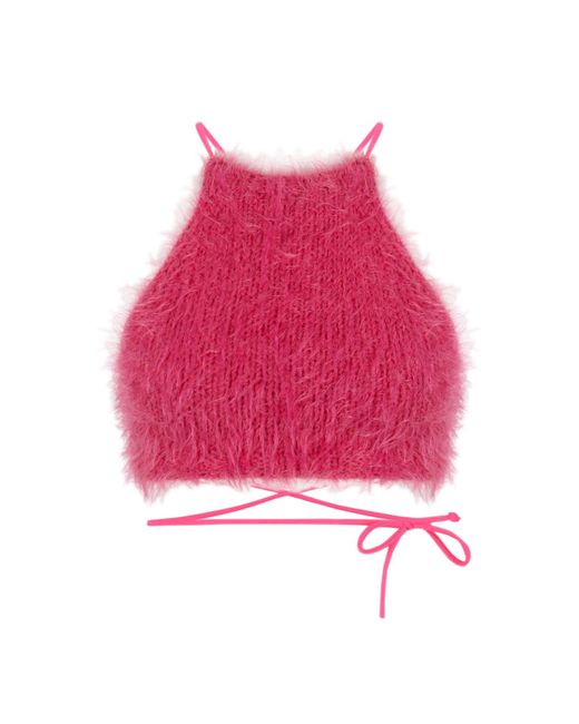 Shareyourluce Pink Hot Fluffy Knit Top