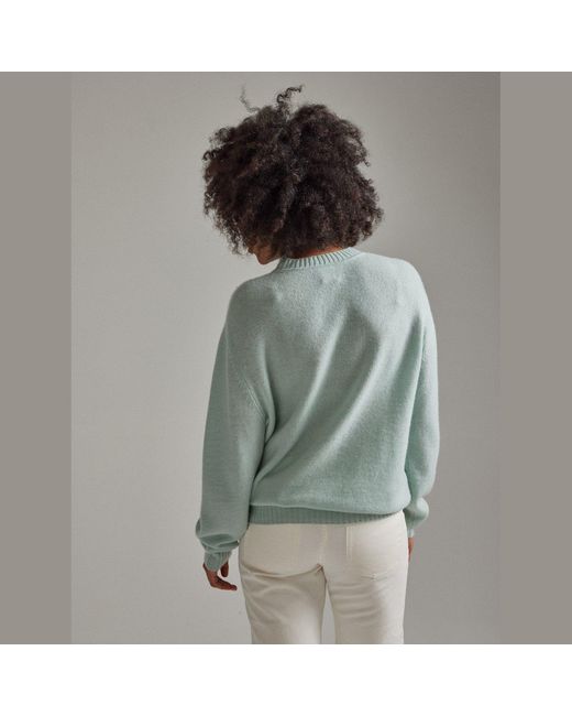Salts Cashmere Green Lofty Knit Crew Neck Sweater
