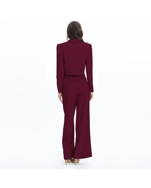Angelika Jozefczyk Purple Burgundy High-Waisted Wide-Leg Trousers Sanremo